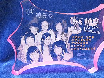 ga-43彩邊壓克力造型(尖六角)粉